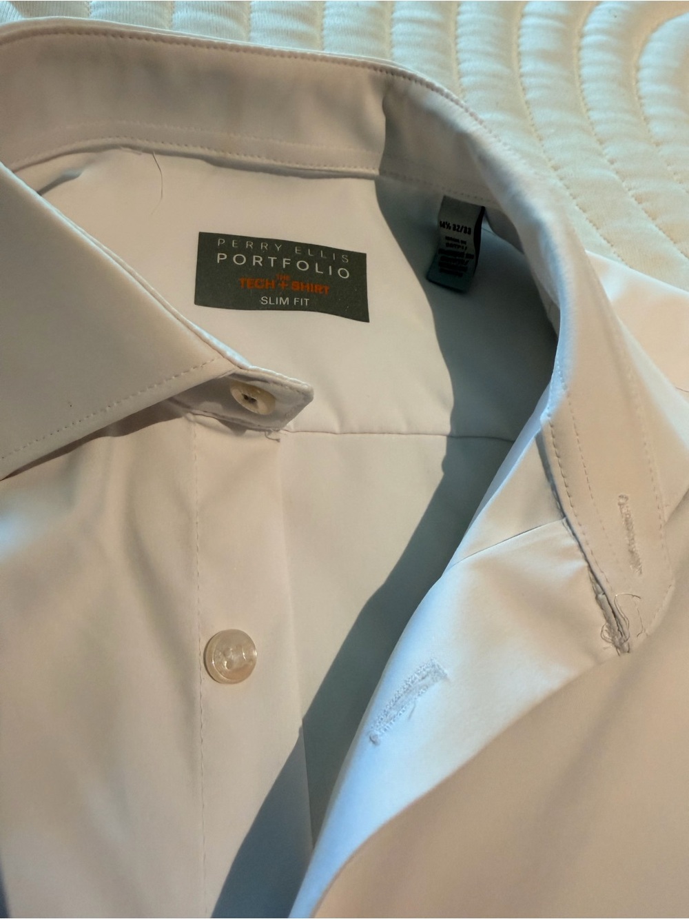 Perry Ellis White Slim Fit Dress Shirt
